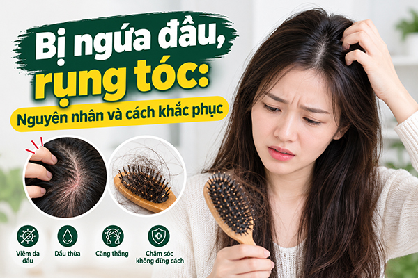 ngứa da đầu rụng tóc Nguyên nhân và cách khắc phục
